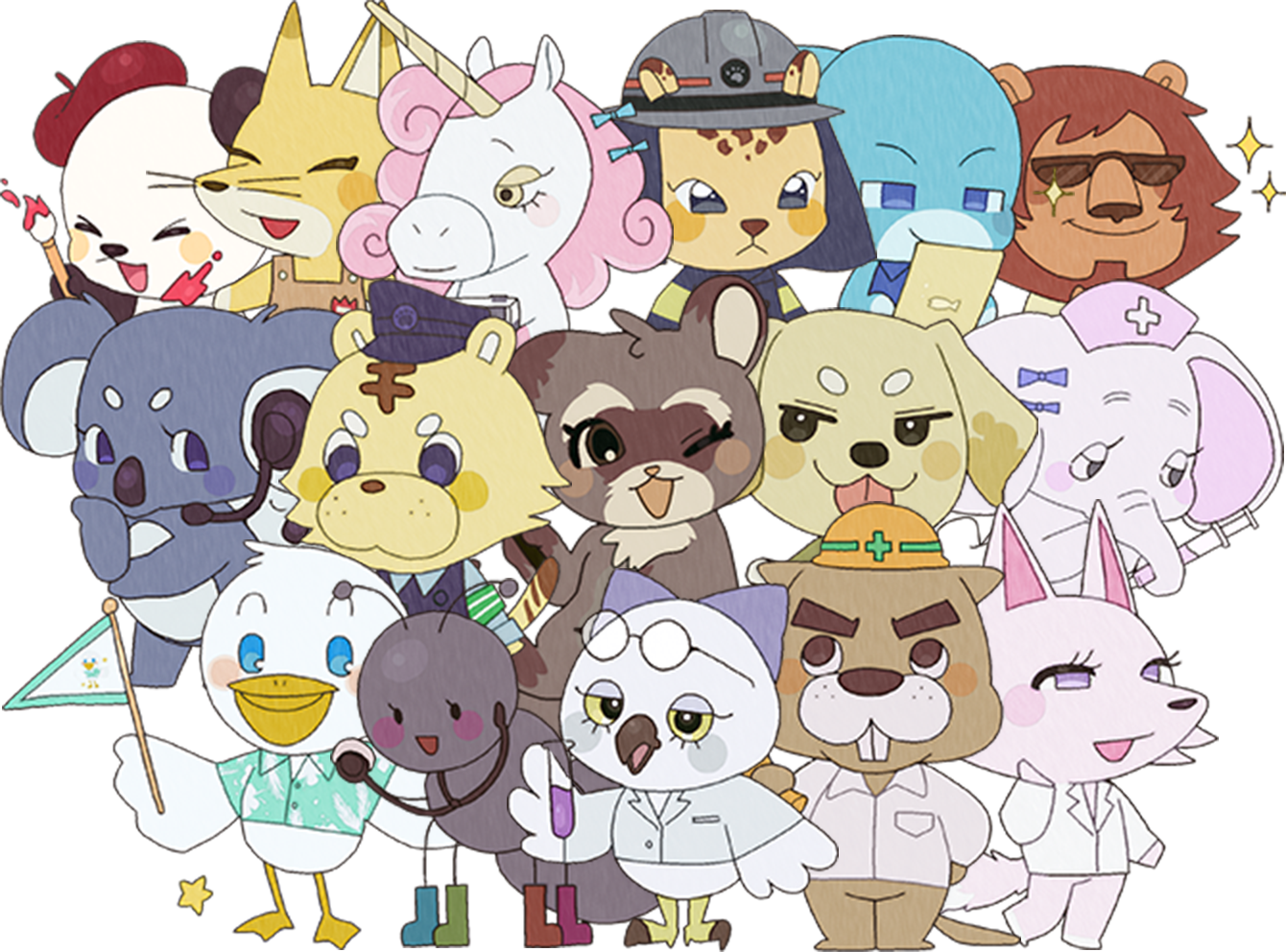 キャラクターは全部で16種類