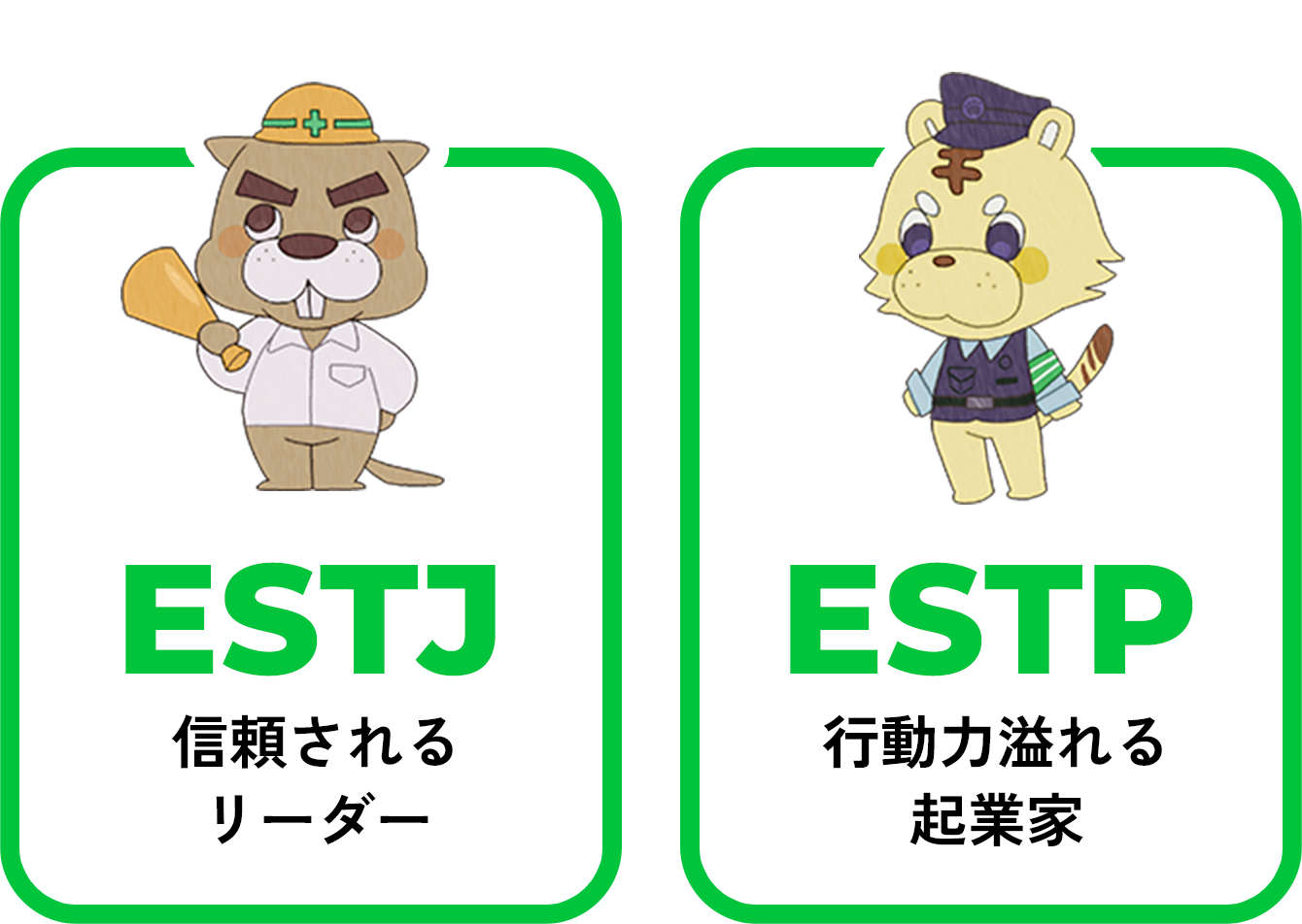 ESTJ 信頼されるリーダー/ESTP 行動力溢れる起業家